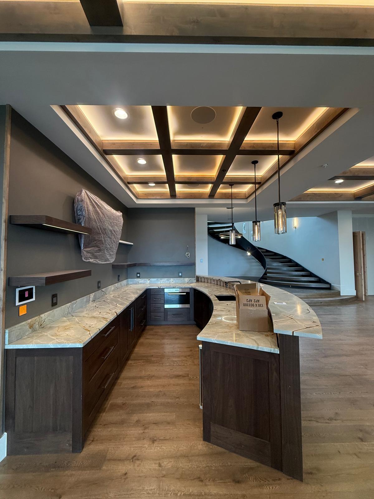 Wood slat accent wall